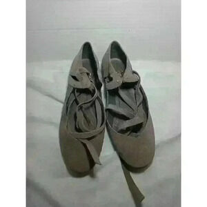 Gianni Bini Shoes Womens Size 6.5M Ballet‎ Tie Wrap Flats Gray Closed Toe